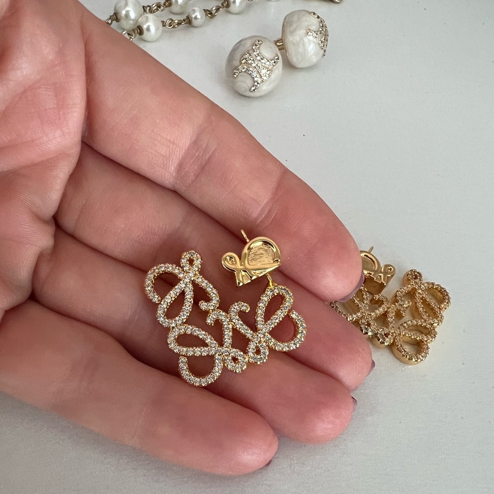 Earrings, trendy designer like.